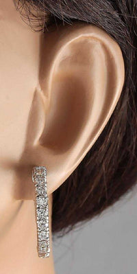 2.5 CT Brilliant Round Cut Diamond 14k White Gold Over Wedding Hoop Earrings - atjewels.in