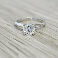 1 CT Round Cut Diamond 14k White Gold Over Solitaire Engagement Women's Ring - atjewels.in