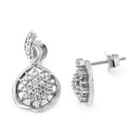 14K White Gold Over 1.18 Ct Round Cut Diamond Engagement Butterfly Stud Earrings - atjewels.in