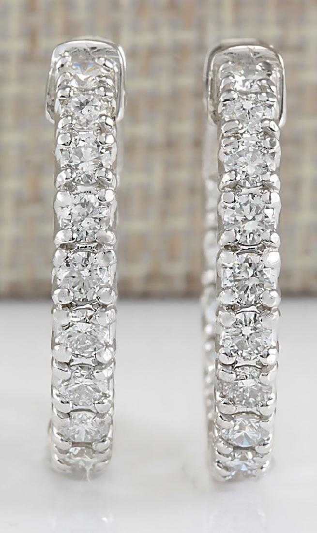 2.5 CT Brilliant Round Cut Diamond 14k White Gold Over Wedding Hoop Earrings - atjewels.in