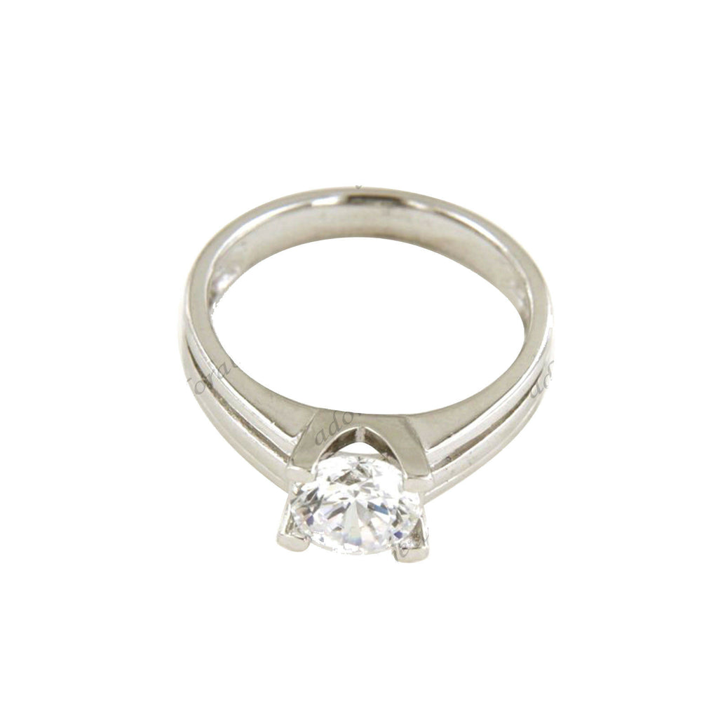 14k Solid White Gold Over 1/2Ct Round Cut Diamond Solitaire Engagement Ring - atjewels.in