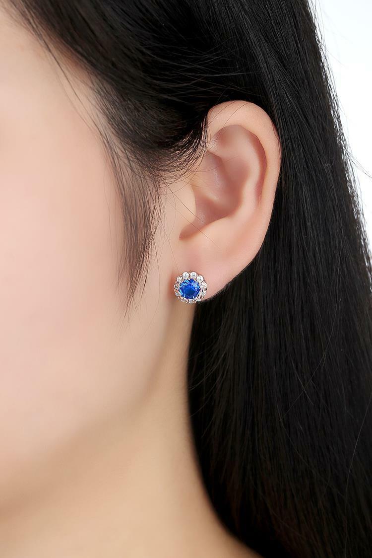 14k Rose Gold Over Round Cut Diamond Crystal Stud Solitaire Engagement Earrings - atjewels.in