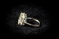 3CT Radiant Cut Champagne 14k Solid White Gold Over Diamond Halo Engagement Ring - atjewels.in
