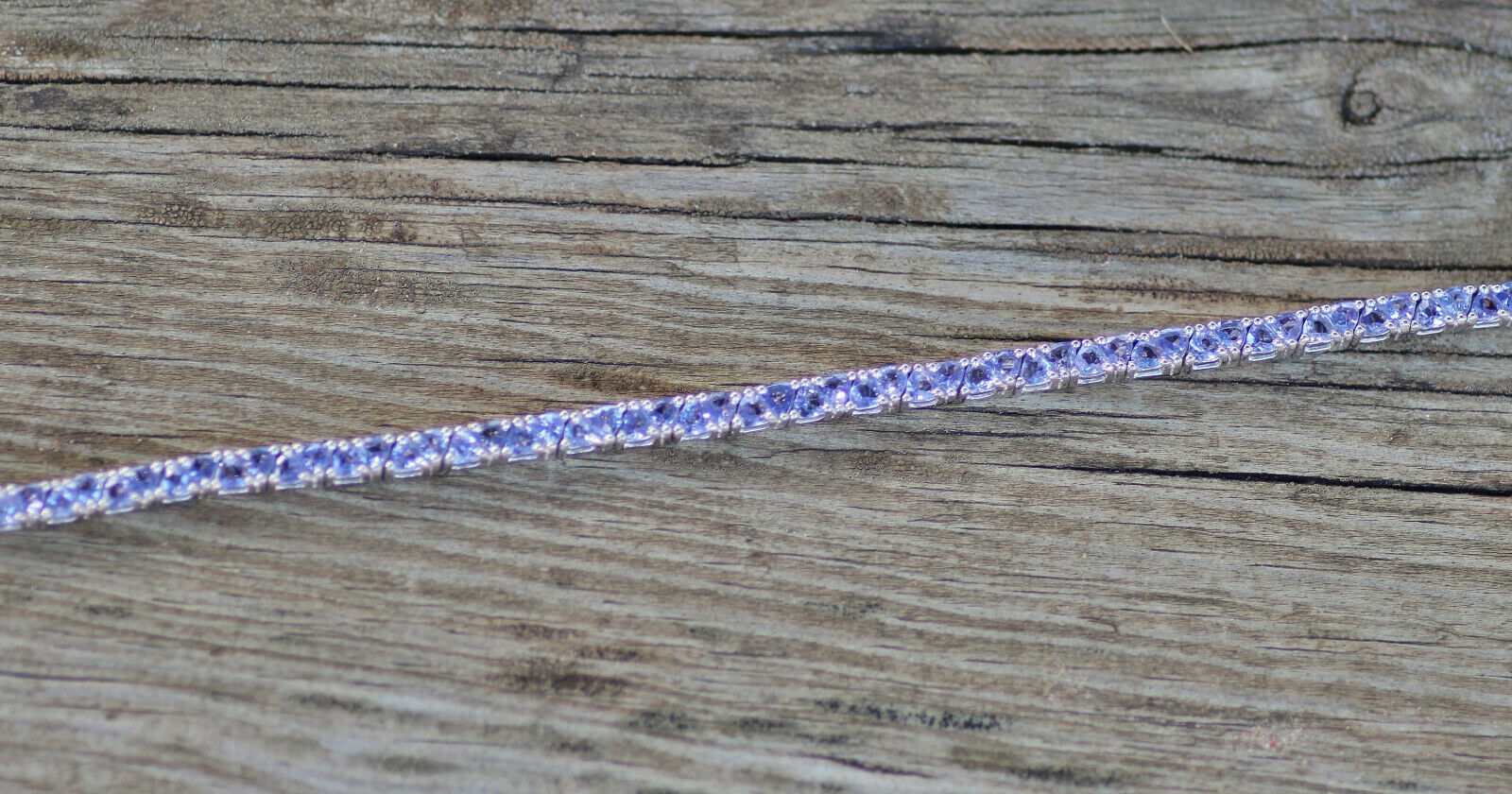 16 CT Trillion Cut Tanzanite 14k White Gold Over Tennis Link 7" Wedding Bracelet - atjewels.in