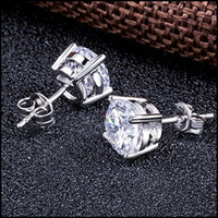 1 CT Brilliant Round Cut Diamond 14k White Gold Over Solitaire Stud Earrings - atjewels.in