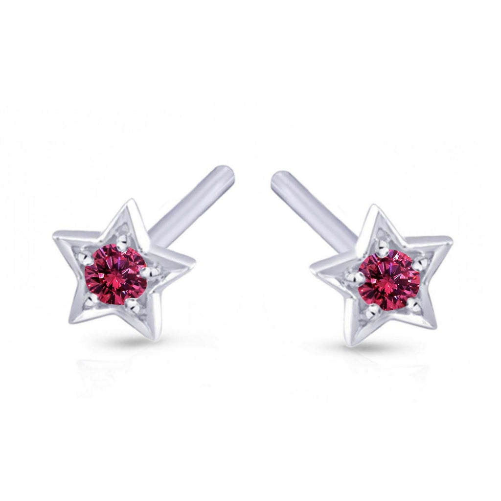 925 Sterling Silver Round Cut Gemstone Star Stud Earrings For Women's & Girl's - atjewels.in