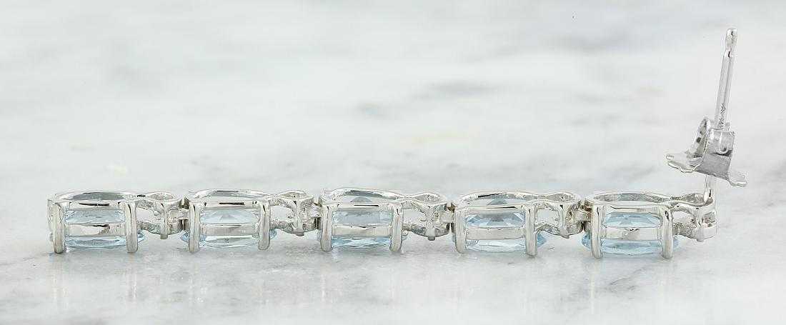 4 CT Oval Cut Aquamarine 14k White Gold Over Diamond Single Row Drop Earrings - atjewels.in
