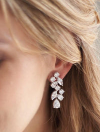 2.75 Ct Brilliant Cut Diamond 925 Sterling Silver Bridal Engagement Dangle Earrings