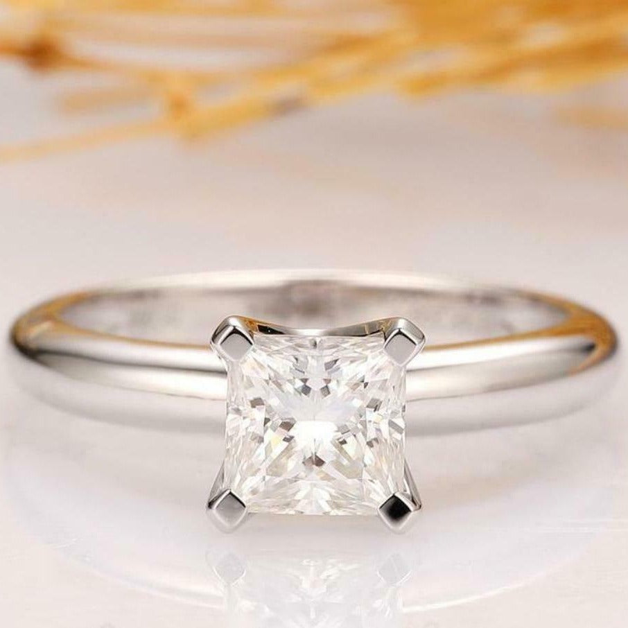 1 Ct Princess Cut Diamond 925 Sterling Silver Engagement Wedding Solitaire Ring