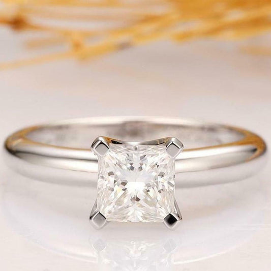 1 Ct Princess Cut Diamond 925 Sterling Silver Engagement Wedding Solitaire Ring