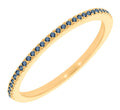 0.15 CT Round Cut Blue Sapphire 925 Sterling Silver Band Anniversary Gift Ring
