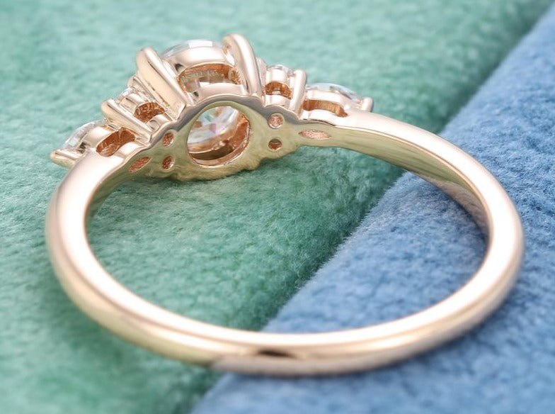 1 CT Round Cut Diamond Yellow Gold Over 925 Sterling Sliver Unisex Anniversary Gift Ring