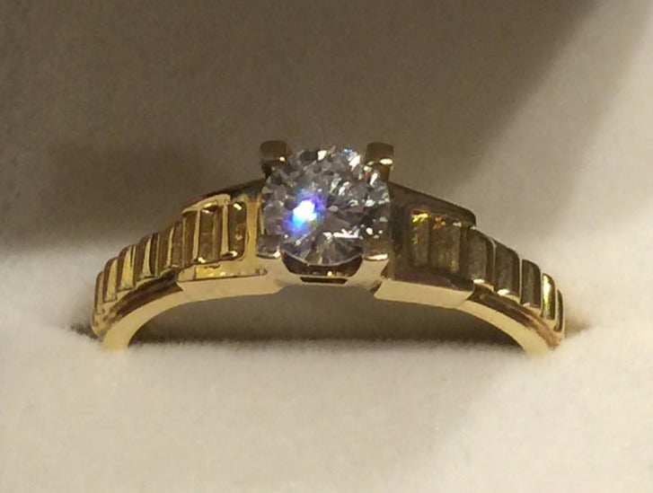 0.50 CT Round Cut Diamond 925 Sterling Silver Anniversary Solitaire Ring