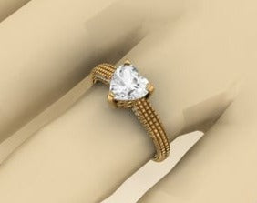 1 CT 925 Sterling Silver Heart Cut Diamond Women Gift Anniversary Ring
