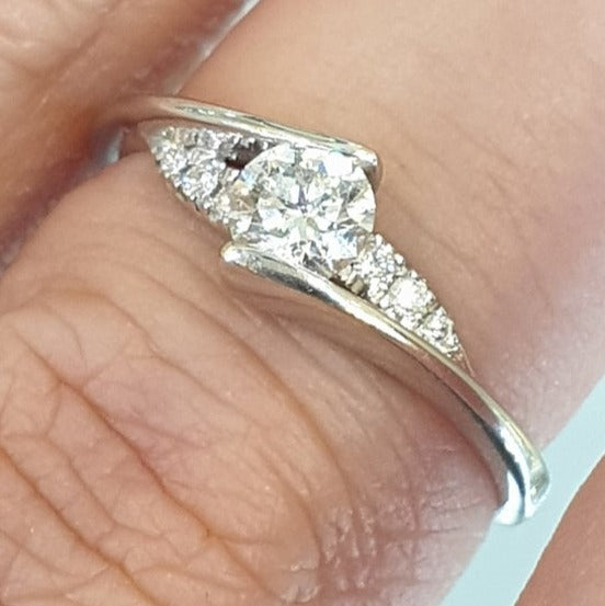 1 CT Round Cut Diamond 925 Sterling Silver Women Engagement Bypass Promise Ring