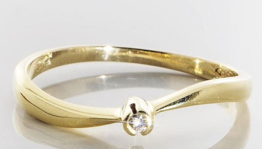 0.06 CT  925 Sterling Silver Round Cut Diamond Solitaire Anniversary Ring