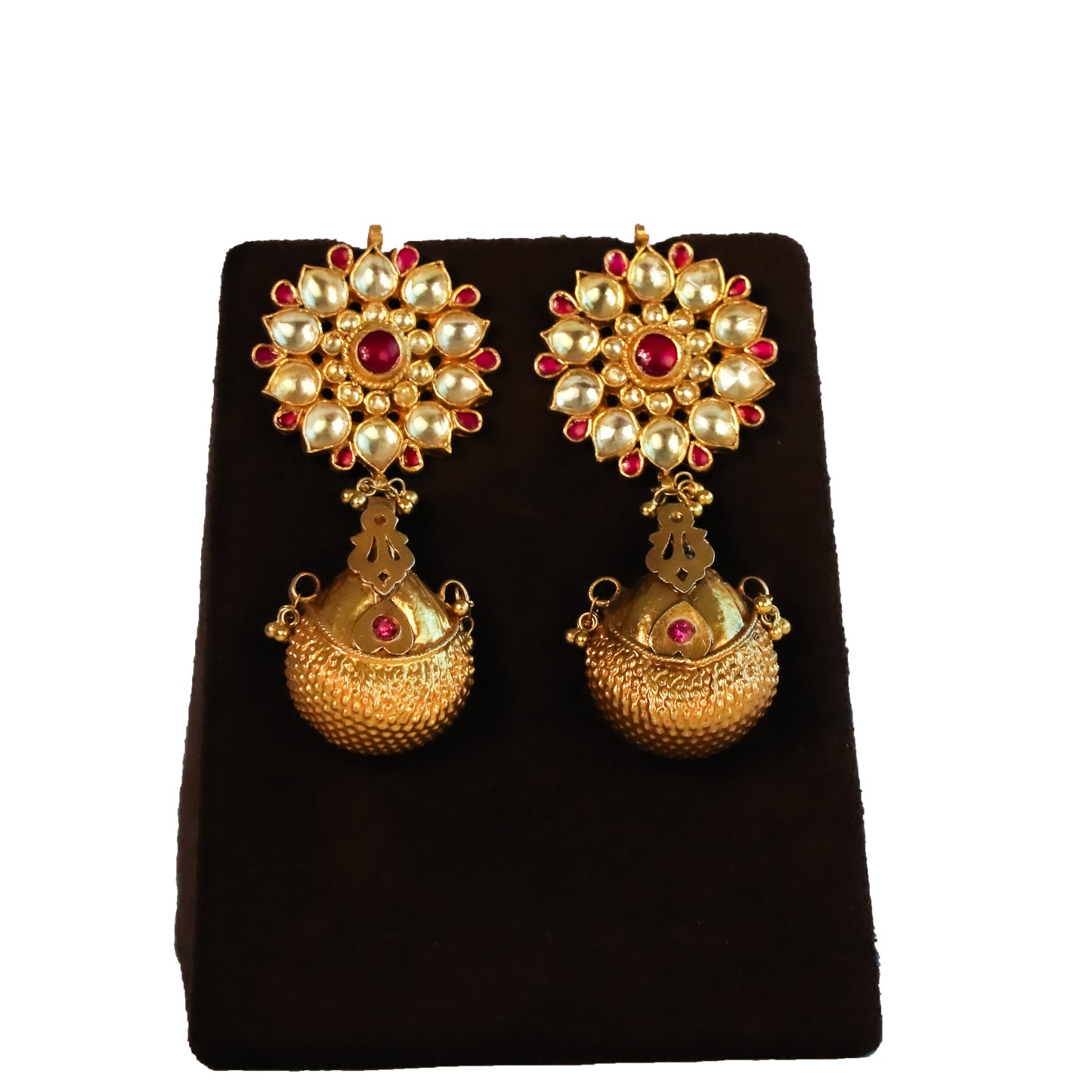 Gold Finish Handcrafted Sterling Silver Triveni Collection  Earring