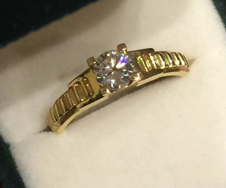 0.50 CT Round Cut Diamond 925 Sterling Silver Anniversary Solitaire Ring