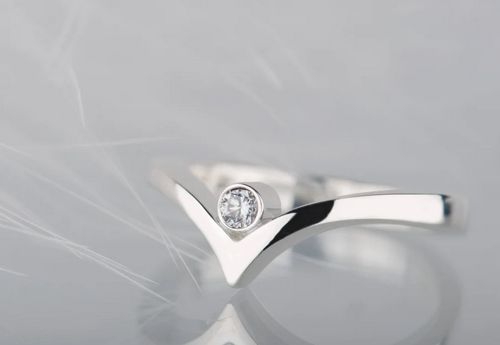1.20 CT Round Cut White Gold Over On 925 Sterling Silver Curved Promise Ring