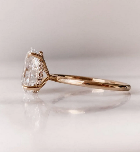 3 CT Pear Cut Rose Gold Over On 925 Sterling Silver Solitaire Anniversary Ring