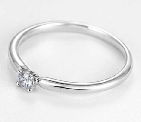 0.75 CT 925 Sterling Silver Round Cut Diamond Women Solitaire Engagement Ring