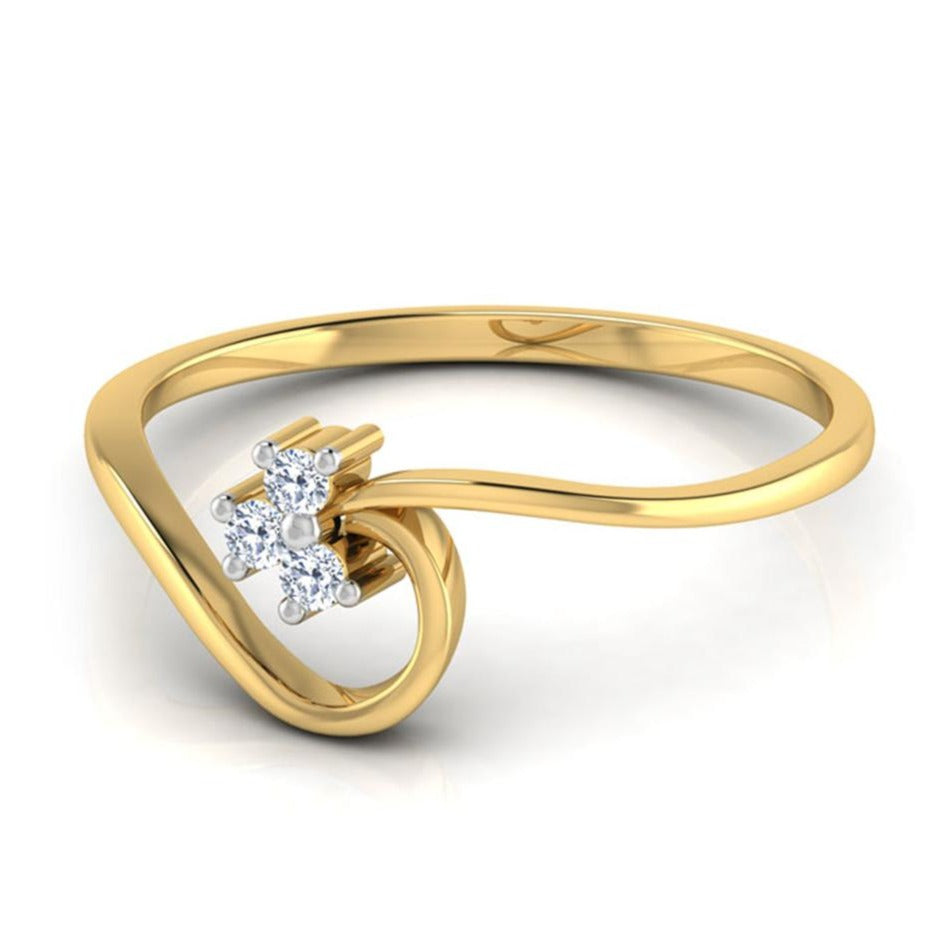 0.05 CT 925 Sterling Silver Round Cut Diamond Wedding Engagement Ring