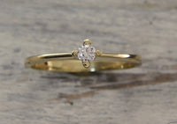 0.25 CT Round Cut Diamond 14K Yellow Gold Over 925 Sterling Silver Unique Engagement Solitaire Ring