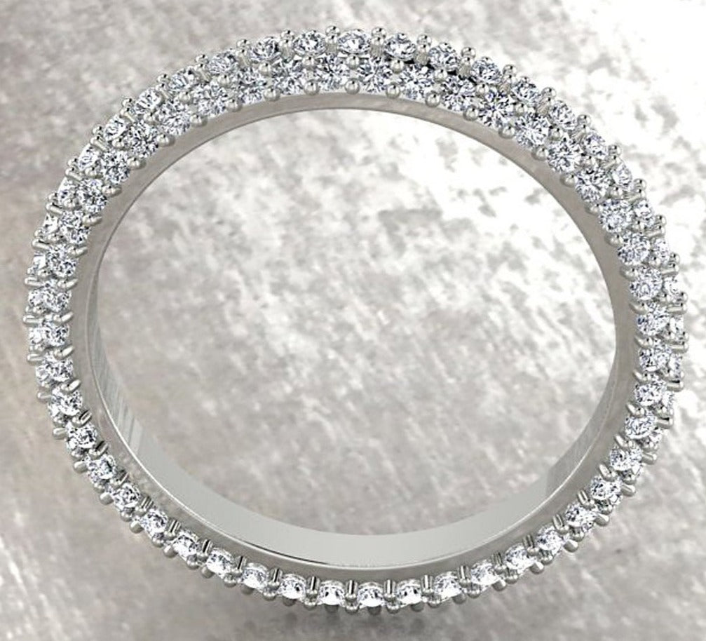 0.15 CT Round Cut Diamond 925 Sterling Sliver Women Wedding Promise Band Ring Birthday Gift For