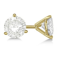 atjewels 14K Yellow Gold Over .925 Silver Round CZ 3-Prong Setting In Anniversary Stud Earrings MOTHER'S DAY SPECIAL OFFER - atjewels.in