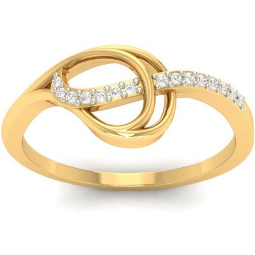 atjewels 0.06 CT 14K Yellow Gold Over Sterling White CZ Diamond Cocktail Ring for Women's MOTHER'S DAY SPECIAL OFFER - atjewels.in