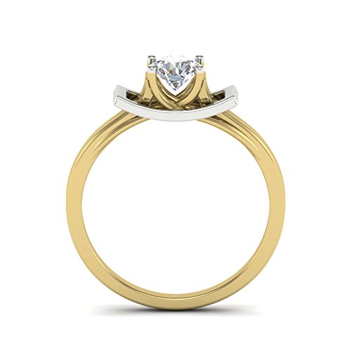 atjewels 18K Two Tone Gold Over White Diamond Solitaire Belt Ring in .925 Silver for Women's MOTHER'S DAY SPECIAL OFFER - atjewels.in