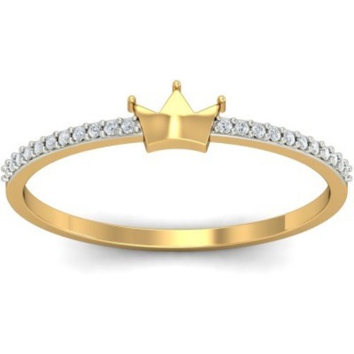atjewels 14K Yellow Gold Over Sterling White CZ Queen Ring for Women's Free Sizing MOTHER'S DAY SPECIAL OFFER - atjewels.in
