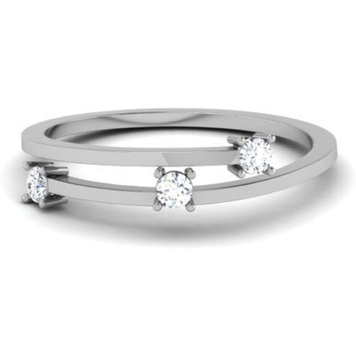 atjewels 14K White Gold Over Sterling Bypass Ring for Women's For Women's MOTHER'S DAY SPECIAL OFFER - atjewels.in