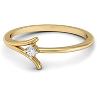Anopchand Tilokchand Jewellers Valentine Special 14K Gold over Sterling White CZ Diamond in Solitaire Ring for Women - AJR-3226(Yellow) - atjewels.in