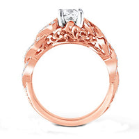 atjewels 14k Rose Gold Over .925 Silver 1.25 CT BRIDAL SET Princess Cut Engagement Ring MOTHER'S DAY SPECIAL OFFER - atjewels.in