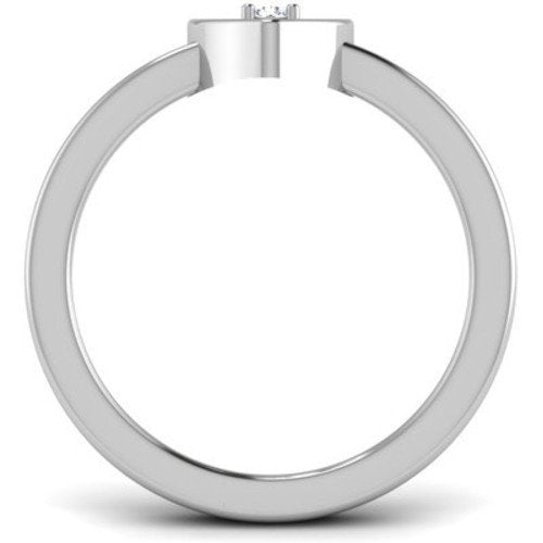atjewels 14K White Gold Over Sterling in Prong set Heart Ring for Women's MOTHER'S DAY SPECIAL OFFER - atjewels.in