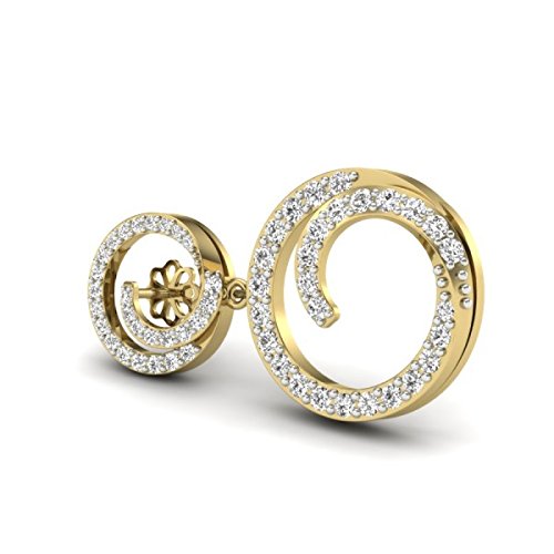 atjewels 14K Yellow Gold Over on .925 Sterling Silver White Simulated Diamond Dangle and Drop Earrings For Women's MOTHER'S DAY SPECIAL OFFER - atjewels.in