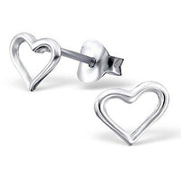 atjewels 14K White Gold Plated on Sterling Silver Plain Open Heart Earrings For Women's MOTHER'S DAY SPECIAL OFFER - atjewels.in