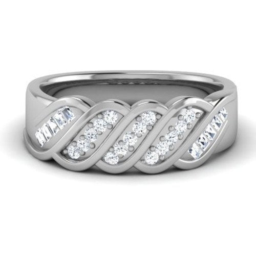 atjewels 14K White Gold Over Sterling Anniversary Band Ring for Women's For Women's MOTHER'S DAY SPECIAL OFFER - atjewels.in