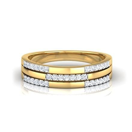 atjewels Men's Wedding Band Ring Round White Zirconia 14K Yellow Gold Plated on Silver MOTHER'S DAY SPECIAL OFFER - atjewels.in