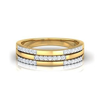 atjewels Men's Wedding Band Ring Round White Zirconia 14K Yellow Gold Plated on Silver MOTHER'S DAY SPECIAL OFFER - atjewels.in