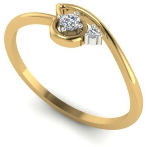 atjewels 0.05 CT 14K Yellow Gold Over Sterling White CZ Cocktail Ring for Women's MOTHER'S DAY SPECIAL OFFER - atjewels.in