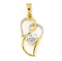 atjewels 18K Yellow Gold Plated on 925 Sterling Silver White CZ Fancy New Fashion Pendant For Women's MOTHER'S DAY SPECIAL OFFER - atjewels.in