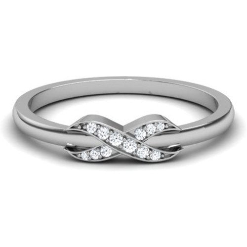 atjewels 14K White Gold Over Sterling infinity ring for Women's For Women's MOTHER'S DAY SPECIAL OFFER - atjewels.in