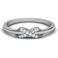 atjewels 14K White Gold Over Sterling infinity ring for Women's For Women's MOTHER'S DAY SPECIAL OFFER - atjewels.in