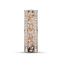 atjewels 14K Rose Gold on Sterling Silver Round White Cz Eternity band Ring For Women's MOTHER'S DAY SPECIAL OFFER - atjewels.in