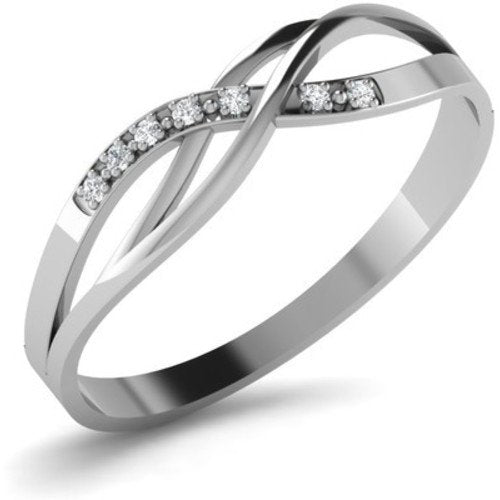 atjewels 14K White Gold Over Sterling in Prong set infinity Ring for Women's MOTHER'S DAY SPECIAL OFFER - atjewels.in