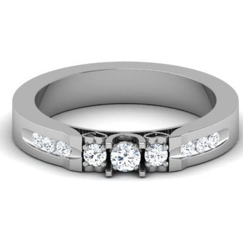 atjewels 14K White Gold Over Sterling Silver White CZ Engagement Ring for Women's MOTHER'S DAY SPECIAL OFFER - atjewels.in