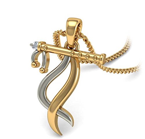 atjewels Two-tone .925 Sterling Silver Krishna God Pendant With White Cz MOTHER'S DAY SPECIAL OFFER - atjewels.in