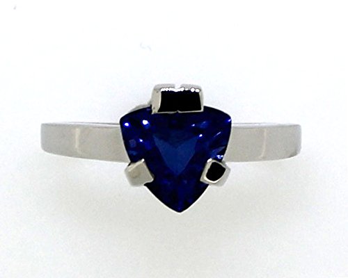 atjewels 925 Sterling Silver Triangle Cut Blue Sapphire Solitaire Size US 7 MOTHER'S DAY SPECIAL OFFER - atjewels.in